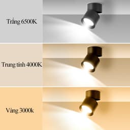 Đèn bơ ốp trần gập xoay 10w 3 chế độ/ màu hoàng hôn (vỏ trắng/ Đen). LMS 5