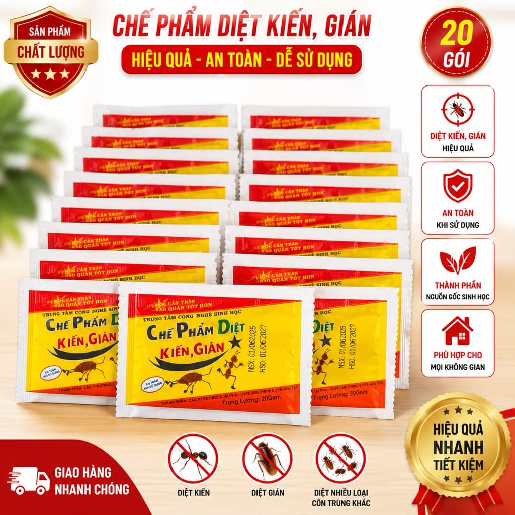 COMBO 20 GÓI CHẾ PHẨM  KIẾN, GIÁN 20G – HIỆU QUẢ NHANH, DỄ SỬ DỤNG