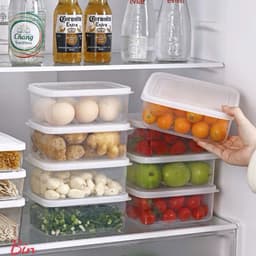 Set 6 Hộp Bảo Quản Thực Phẩm Tủ Lạnh Dung Tích 1200ml Nhựa PP Nguyên Sinh Chịu Nhiệt(abin) 7