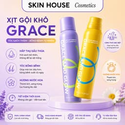 Xịt Gội Khô Grace And Glow Chính Hãng 150ml Kiềm Dầu Làm Tơi Tóc Thơm Lâu Hương Nước Hoa Skin House 1