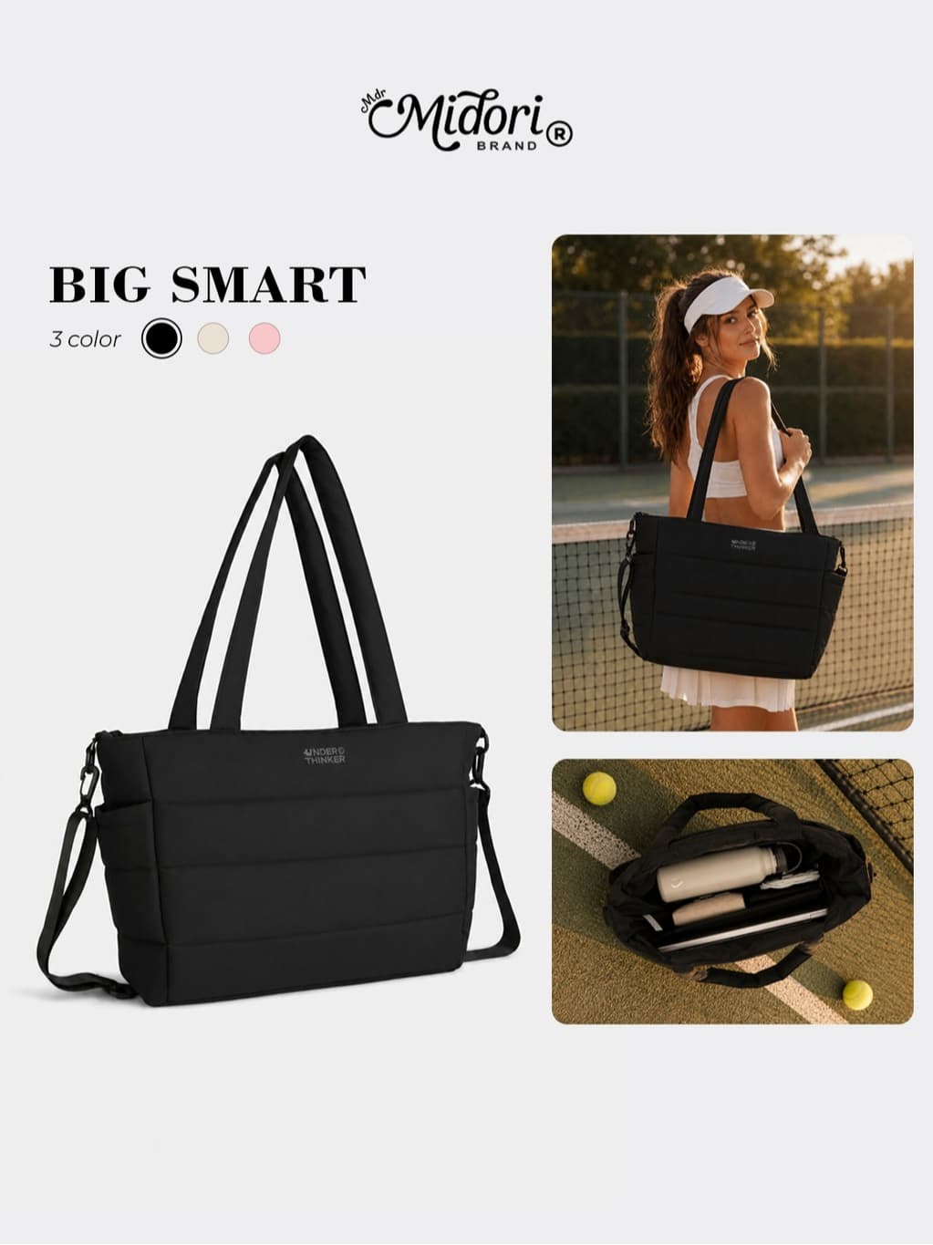 [SP] Túi BIG SMART Phao To Chần Bông Du Lịch Đi Làm Chống Sốc Tote Học Thể Thao | MIDORI FOR MAN