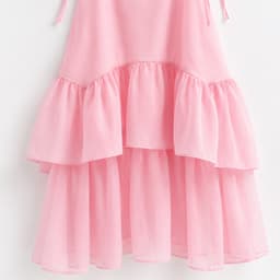 Váy bé gái đi biển, đi chơi S.A.MKIDS sát nách dây  nơ 3 màu sắc công chúa xinh đẹp cho bé chất liệu tơ ánh kim 8-28KG 9