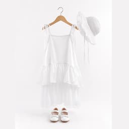 Váy bé gái đi biển, đi chơi S.A.MKIDS sát nách dây  nơ 3 màu sắc công chúa xinh đẹp cho bé chất liệu tơ ánh kim 8-28KG 8