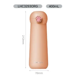 Bình giữ nhiệt LocknLock thép không gỉ, nút bấm hình chân mèo, 400ml LHC3293ORG, Hàng Chính Hãng - JoyMall 2
