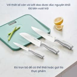 Dao Nhà Bếp Inochi Chính Hãng | Cán Thép Không Gỉ Sáng Bóng, Không Bám Mùi, An Toàn Sức Khỏe 3