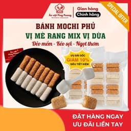 Bánh Mochi Dài Phủ Mè Rang Phủ Dừa, Set 16 Bánh Thơm Dẻo Mềm Ngon, Bánh Mochi Mix Vị Set 468Gr 1