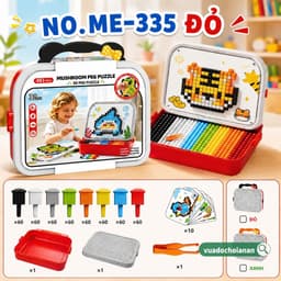 Đồ chơi xếp hình sáng tạo đinh nấm 3D 493pcs kèm hộp đựng bé phát triển tư duy ghép hình montessori tăng tính sáng tạo 3