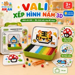 Đồ chơi xếp hình sáng tạo đinh nấm 3D 493pcs kèm hộp đựng bé phát triển tư duy ghép hình montessori tăng tính sáng tạo 1