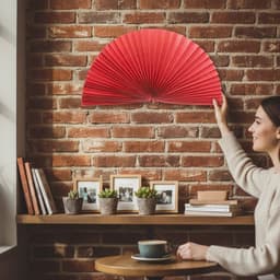 Quạt giấy đỏ gấp sẵn, quạt giấy đỏ kích thước xoè 60cm, xoè 1m2 1