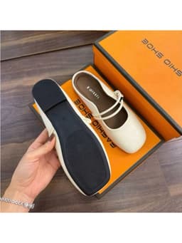 Giày Sục Nữ Quai Ngang SETINA Da Mềm Quai Đôi Mũi Vuông Bo Đế Bệt Phong Cách Tối Giản GSD200 4
