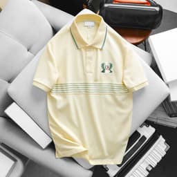Áo thun nam có cổ hàng xuất xịn full hộp cao cấp, áo nam polo vải cá sấu gai logo thêu huy hiệu cao cấp - DILANO 5