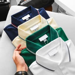 Áo thun nam có cổ hàng xuất xịn full hộp cao cấp, áo nam polo vải cá sấu gai logo thêu huy hiệu cao cấp - DILANO 7