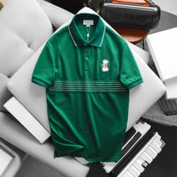 Áo thun nam có cổ hàng xuất xịn full hộp cao cấp, áo nam polo vải cá sấu gai logo thêu huy hiệu cao cấp - DILANO 4