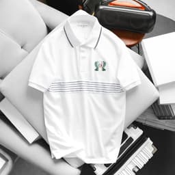 Áo thun nam có cổ hàng xuất xịn full hộp cao cấp, áo nam polo vải cá sấu gai logo thêu huy hiệu cao cấp - DILANO 2