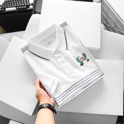 Áo thun nam có cổ hàng xuất xịn full hộp cao cấp, áo nam polo vải cá sấu gai logo thêu huy hiệu cao cấp - DILANO 6