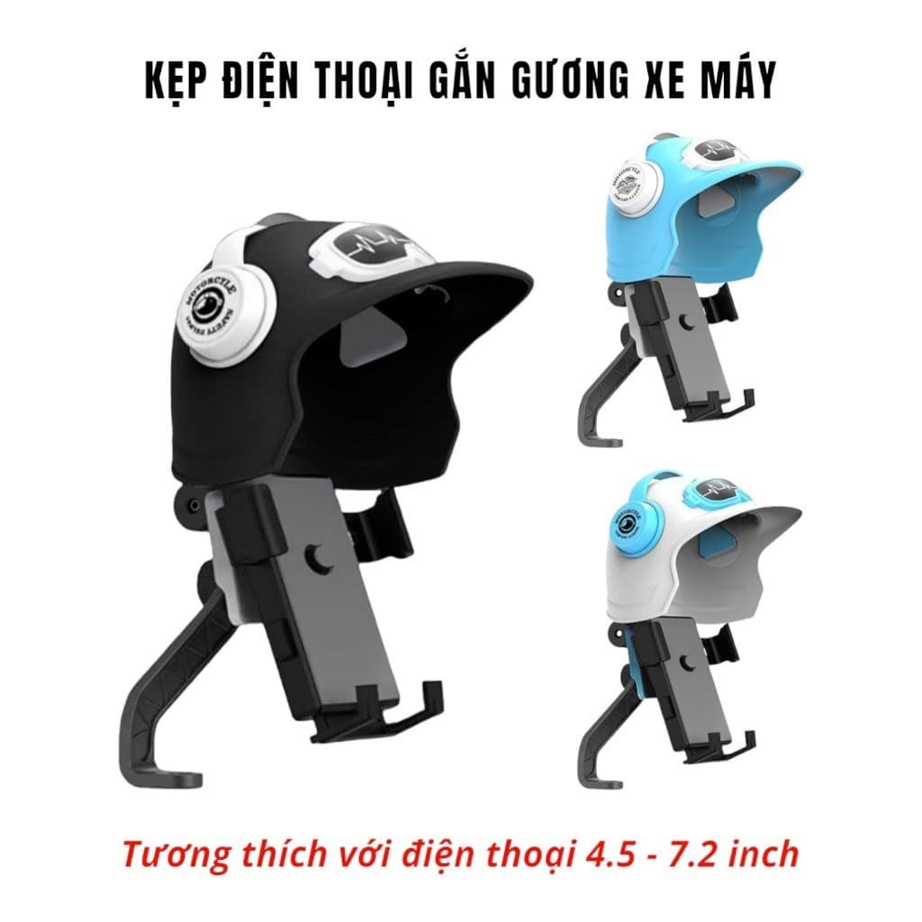 Kẹp Điện Thoại Chân Gương Xe Máy (Có Mũ) N2, No: 606 và MC-03