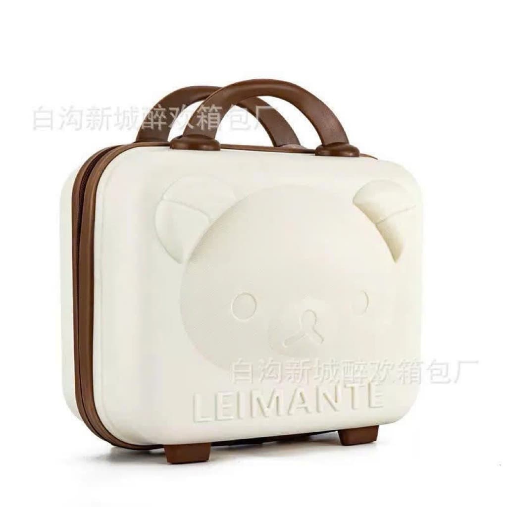 Cốp Vali Mini hình gấu với thiết kế sang chảnh,đựng đồ dùng cá nhân và mỹ phẩm vô cùng tiện lợi (ab)