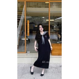 <Đầm Bầu Quynhanhhouse> (QC) #017 Len mtg thuỷ thủ nơ e về 2 màu ạ freesize tới 80kg 4