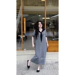 <Đầm Bầu Quynhanhhouse> (QC) #017 Len mtg thuỷ thủ nơ e về 2 màu ạ freesize tới 80kg 5