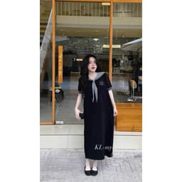 <Đầm Bầu Quynhanhhouse> (QC) #017 Len mtg thuỷ thủ nơ e về 2 màu ạ freesize tới 80kg 6