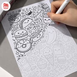 Set 50 Tờ Tranh Line Art Đồ Nét Tô Màu Phù Hợp Trẻ Em - Người Lớn Giải Trí Giảm Stress - POMI 2