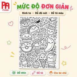 Set 50 Tờ Tranh Line Art Đồ Nét Tô Màu Phù Hợp Trẻ Em - Người Lớn Giải Trí Giảm Stress - POMI 4