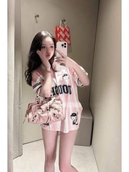 ( HÀNG QC 726 ) Áo Phông Hồng Phối Lưới Kitty Form Rộng 2