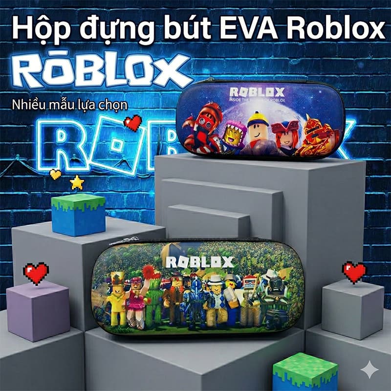 Hộp bút EVA 3D siêu nhẹ Game Minecra** và Roblox cho bé đi học