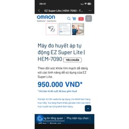 Máy đo huyết áp Omron HEM-7090-EZ Super Lite 5
