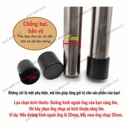 [Combo 5 Cái] Chân Đế Nhựa Bịt Đầu Bảo Vệ Chân Bàn, Ghế - Nắp Chụp Ống Hộp Thép, Inox 2