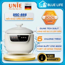 Nồi Nấu Chậm UNIE USC888, 6 Chế Độ Kho Hầm Lòng Nồi Sứ 3.0Lit - Công Suất 850w, Hàng Chính Hãng 1