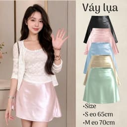Chân váy dáng ngắn lụa nữ form chữ A sang trọng xòe có quần bảo hộ phong cách y2k - Fashion 73 1