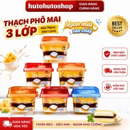 Thạch Phô Mai 3 Lớp Zai Zai Gia Nhật Ly 90g - Thạch Phô Mai Mát Lạnh, Dẻo Mịn, Vị Béo Ngon - Ăn Vặt Hot Trend | Hutohuto 1