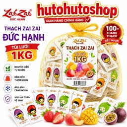 Thạch Zai Zai Đức Hạnh 1KG Thạch Vuông Túi Lưới Mix ko Đủ Vị Trái Cây Chính Hãng – Kẹo Thạch Dai Ngon Ăn Vặt 1