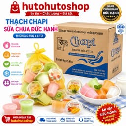 Thùng Thạch Chapi Sữa Chua Đức Hạnh 5.4kg (6 Túi x 0.9kg) – Thạch Rau Câu Nhiều Vị, Dai Mềm Thơm Ngon, Ăn Vặt Gia Đình 1