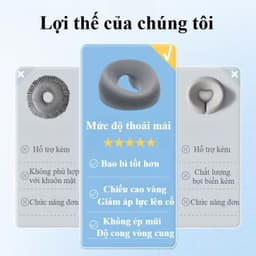 Gối úp mặt, Công thái học Memory Foam, thoáng khí, hỗ trợ massage mặt & cổ toàn diện 4