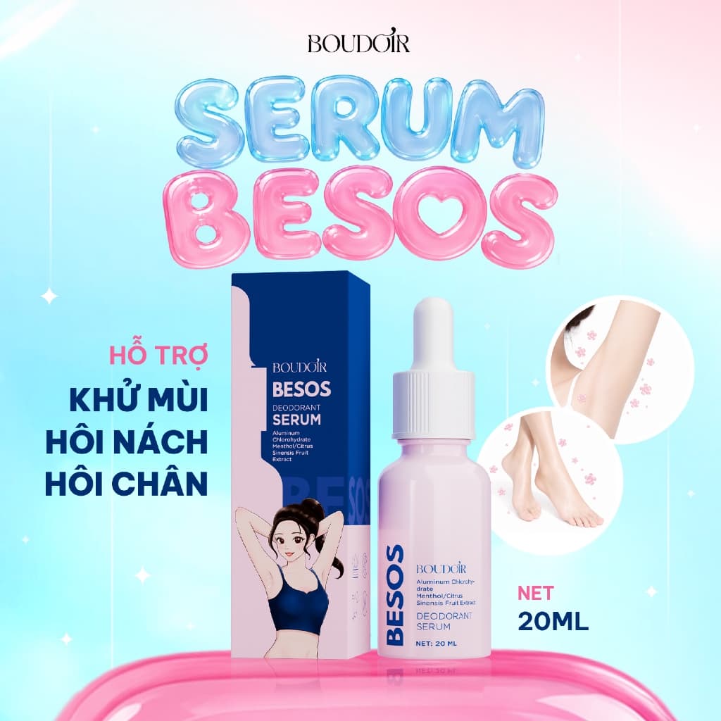 [CHE TÊN] Serum Besos Boudoir (20ml) - Hỗ trợ giải quyết mùi cơ thể, ngăn tuyến mồ hôi, hôi nách, hôi chân