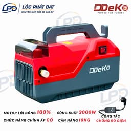 Máy Rửa Xe Gia Đình DEKO DK-P3000A Có Chỉnh Áp, Lõi Đồng, Lưu Lượng 11 L/P, Có ốp bảo vệ mặt đồng hồ 1