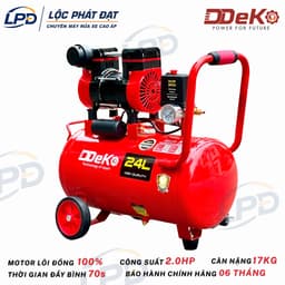 Máy nén khí khô (không dầu) DEKO DK-2024A chuẩn 24 lít, công suất 2.0HP, Nén đầy bình trong 75 giây 1