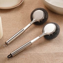 Bàn Chải Cọ Rửa Inox Cán Dài, Cọ Rửa Nồi Chảo, Chà Bếp Gas, Bồn Rửa, Siêu Bền 3