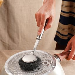 Bàn Chải Cọ Rửa Inox Cán Dài, Cọ Rửa Nồi Chảo, Chà Bếp Gas, Bồn Rửa, Siêu Bền 5