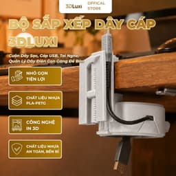 Bộ Cuộn Dây Cáp Kẹp Bàn 3DLUXI, Cuộn Cáp xạc, Dây Sạc Gọn Gàng Cho Bàn Làm Việc, Bàn Học, In Từ Nhựa PLA/PETG An Toàn 1