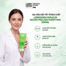 Gel Rửa Mặt Tẩy Tế Bào Chết Hỗ Trợ Giảm Mụn Mờ Thâm Mụn Librederm Seracin Micro-Peeling Purifying 200ml /400ml 4