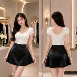 Chân váy lụa nữ sang trọng dáng chữ A công sở sang trọng phong cách Y2K BYN BYN VLU121 6