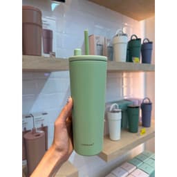 Ly giữ nhiệt thép phủ sứ LocknLock LHC4156 740ml, hàng chính hãng, ống hút bật tự động kèm nắp che  - JoyMall 3