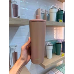 Ly giữ nhiệt thép phủ sứ LocknLock LHC4156 740ml, hàng chính hãng, ống hút bật tự động kèm nắp che  - JoyMall 5