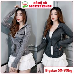 Áo Khoác Nữ Bigsize ESHOP AK01 Form Rộng Có Mũ, Áo Chống Nắng Thun Lạnh Cotton Dày 47-78kg 1