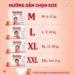 Bỉm Huggies Naturemade Peach, tinh chất lá đào, tã quần mỏng 0.2cm, khô thoáng 12 giờ, M L XL XXL 8
