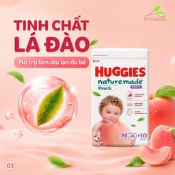 Bỉm Huggies Naturemade Peach, tinh chất lá đào, tã quần mỏng 0.2cm, khô thoáng 12 giờ, M L XL XXL 3