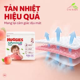 Bỉm Huggies Naturemade Peach, tinh chất lá đào, tã quần mỏng 0.2cm, khô thoáng 12 giờ, M L XL XXL 6